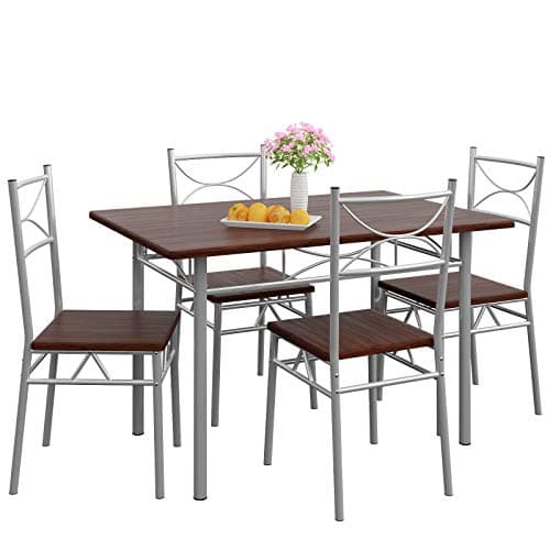 Casaria® Esstisch mit 4 Stühlen Holz 5-TLG Set Industrial Paul Weiß  
Casaria® Industrial Esszimmer Möbel Holz 4 Stühle