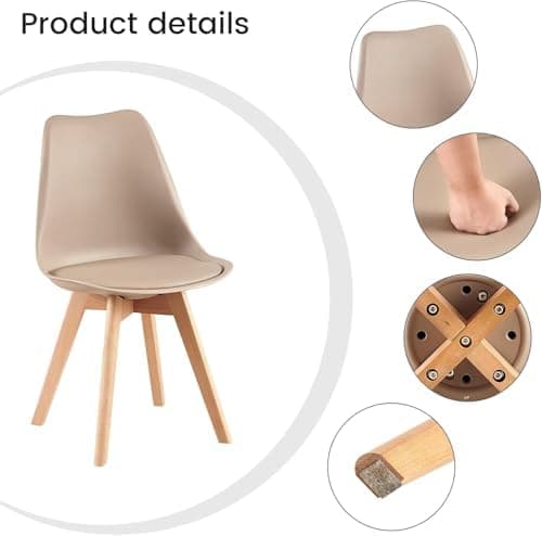 H.J WeDoo Skandinavisches Esszimmer Esstisch Set mit 4 Stühlen Eiscreme-Grün 100cm