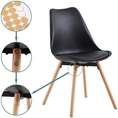 Esszimmergruppe Esstisch mit 4 Stühlen Schwarz Tisch+4 Stühle für Küche Esszimmer Wohnzimmer