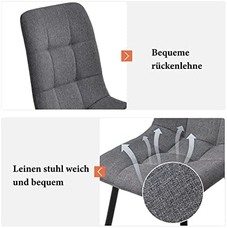 Modern Küchentisch Set 117x68cm mit 4 Schwarzesszimmerstühlen (Schwarz)