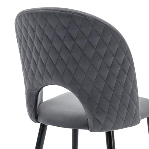 HAUSPROFI Esszimmertisch mit 4 Stühlen (Grau+Schwarz) - 68x117x75cm - Samt-Sitzpolster - Modern Möbelset für Hausprofi-E