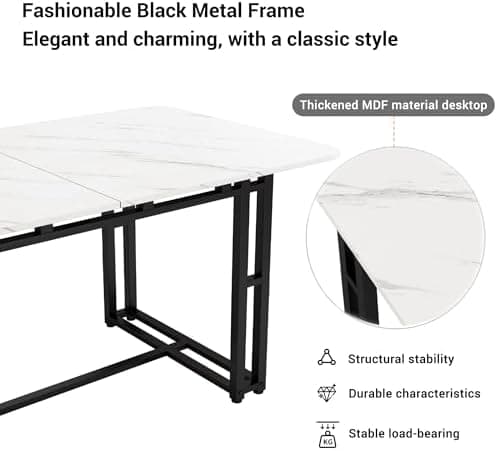 HAUSPROFI Modern Holzmöbel Esstisch Set für Küche Wohnzimmer Büro (Grün + Schwarz, Samt, 140x80x74cm)  
HAUSPROFI Rechte