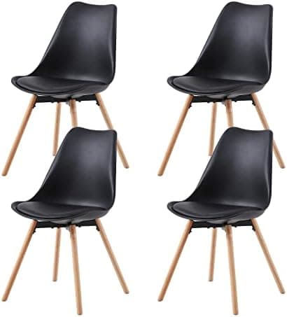 Esszimmergruppe Esstisch mit 4 Stühlen Schwarz Tisch+4 Stühle für Küche Esszimmer Wohnzimmer