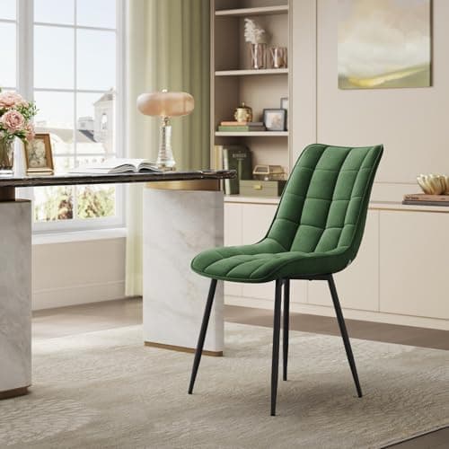 WOLTU Esszimmerstühle 2er Set, gepolstert mit Samt, für Wohn- und Esszimmer, Hochlastige Küchenstühle, Dunkelgrau
