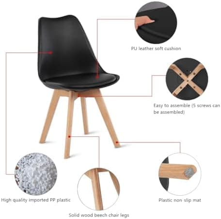 H.J WeDoo Skandinavisches Esszimmer Esstisch Set mit 4 Stühlen Eiscreme-Grün 100cm