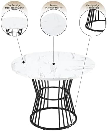 HAUSPROFI Esstisch Set Grün+Schwarz 5-teilig 100x75cm Küchenübersetzung Esszimmergruppe Modern Design Holzmöbel für Küch