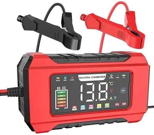 24V 8A/12V 15A Autobatterieladegerät für Auto und LKW, erhaltet und lade automatisch mit 4 Lademodi und 4 In 1 LiFePO4 S