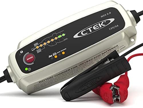 CTEK MXS 5.0 - Temperaturkompensierter Ladegerät Autobatterie für Fahrzeuge und Motorräder mit Intelligenz-, Rekondition