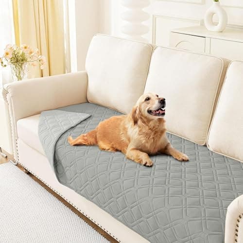 Homaxy Hundedecke Wasserdicht für Outdoor-Use, Weich und Wendig, ideal für Sofa, Couch und Bett (130x100cm, Grau+Dunkelg