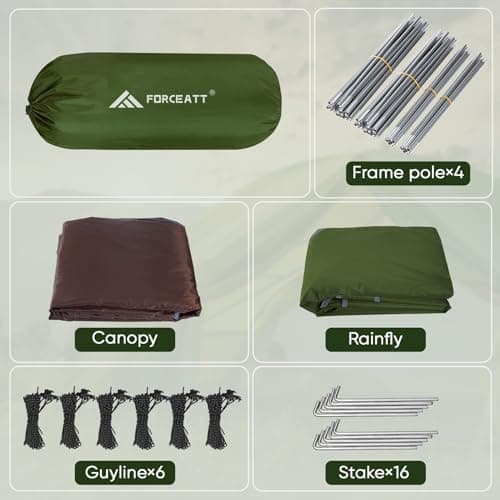 Forceatt 2-4 Personen Zelt Wasserldicht 3-4 Saison Ultraleicht Mit Kleinem Packmaß Für Trekking Outdoor Festival Soforti