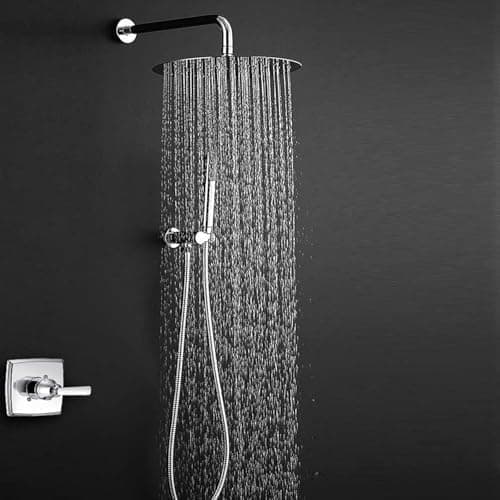 Regendusche 12 Zoll 304 Edelstahl Wassersparend Verstellbar Quadrat Einbau Duschkopf für Bad mit Anti-Kalk-Düsen
