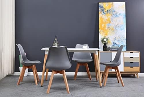 **GrandCA HOME Rechteckiger weißer Esstisch mit beige Stühlen für Esszimmer, Küche und Wohnzimmer**
| **Rechteckiger Gr