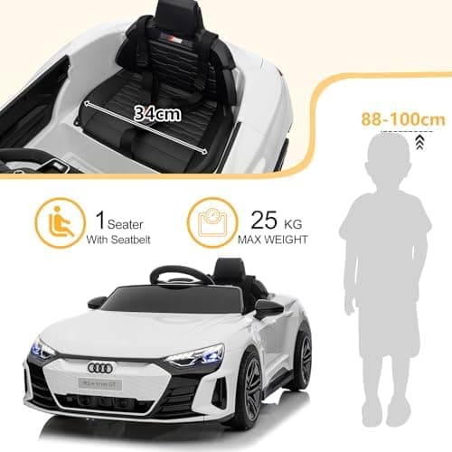 LEADZM Elektro Kinderauto mit Musik & Hupe & Scheinwerfer, ideales Vergnügungsgerät für Kinder (Weiß)  
LEADZM Elektro K