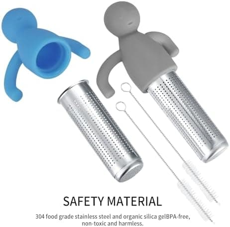 2 Stück Teesieb Teefilter, edelstahlverstärkt für Tassen und Teekannen, mit Reinigungsbürsten,современный фильтр для чая