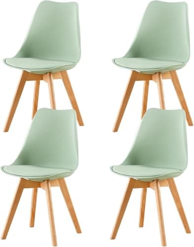 H.J WeDoo Skandinavisches Esszimmer Esstisch Set mit 4 Stühlen Eiscreme-Grün 100cm
