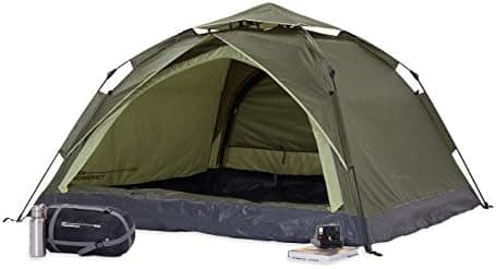 Lumaland Camping Zelt - Leichtes Pop Up Wurfzelt 210x190x110cm | Trekking & Festival Igluzelt | 2-4 Personen Wasserdicht