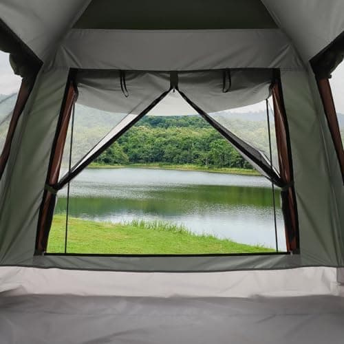 HAUSPROFI Zelt 2-3 Personen Pop Up Zelt |.Quadrierter Wasserspei-Schutz | Moskitoschutz | Familien-Freizeit-Reise