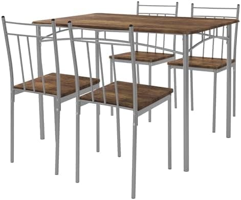 ML-Design Essstuhlset Eiche Hell für 4 Personen: Holz & Metallbeine, ideal für Esszimmer & Küche