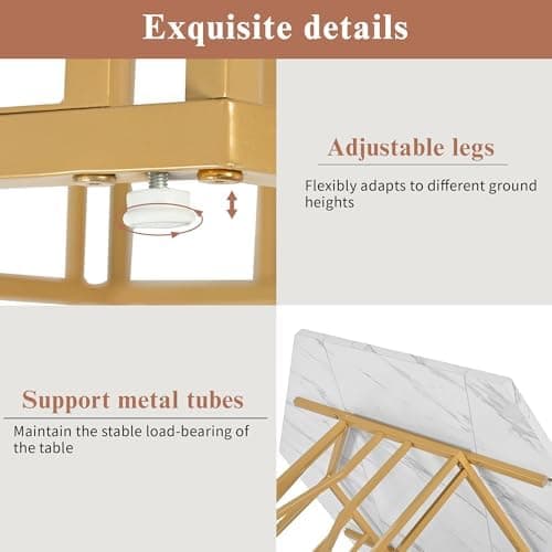 HAUSPROFI Küchen Esstisch Set für Küche Esszimmer Wohnzimmer - 5-teiliges Sechseckiges Esstisch Set mit 4 Stühlen (Grau