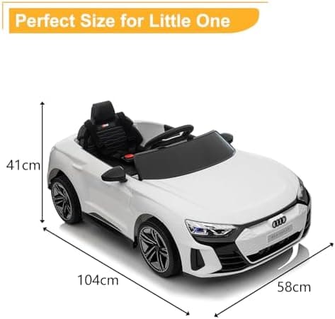 LEADZM Elektro Kinderauto mit Musik & Hupe & Scheinwerfer, ideales Vergnügungsgerät für Kinder (Weiß)  
LEADZM Elektro K