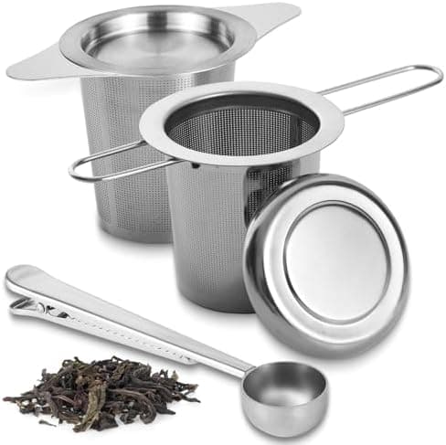 Teesieb für losen Tee 2 Stück Edelstahl 304 Spülmaschinenfest
| Rostfreies Teesieb 2 Stück Edelstahl 304 Teefilter
| Te