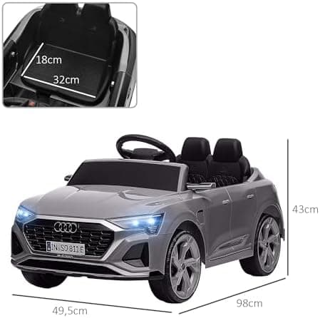 AIYAPLAY Kinder Elektroauto für 3-4 Jahrealte Kinder mit Fernbedienung & MP3 Musik, Weiß