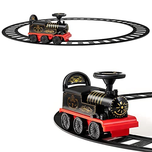 COSTWAY 6V Kinder Elektroauto Grün - Elektro Zug mit Musik & Lichter für 3+ Jährige Kinder im Haus oder Garten