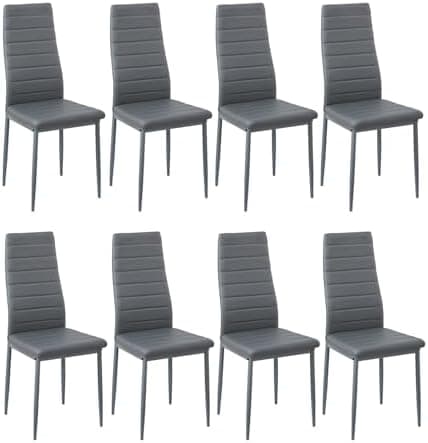 Esszimmergruppe mit 4 Stühlen Esstisch Hochlehner Kunstleder Sitzgruppe für Familie
| 110cm Eiche-Schwarz Tisch + 4 Sch