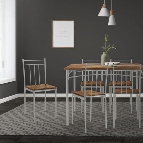 ML-Design Essstuhlset Eiche Hell für 4 Personen: Holz & Metallbeine, ideal für Esszimmer & Küche