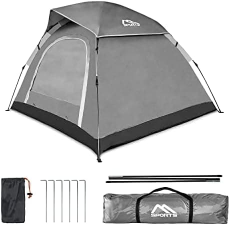 MSPORTS Campingzelt Premium Pop Up Zelt 2-3 Personen für Familien im Freien wasserdicht und winddicht mit Kuppelformspez