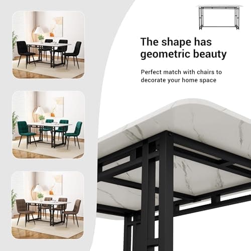 HAUSPROFI Grün Schwarz Esstisch Set x4 Stühle Rechteckig Modern Design Holzmöbel Wohnzimmer Küche Büro (120x74x70cm)