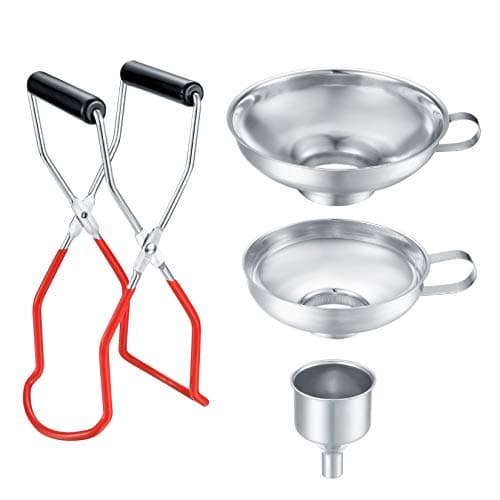 Edelstahl Marmeladentrichter Set mit Griff und Glasheber, für Einmachprozess, Gewürz- und Flüssigkeitsfußball, 4 Stück T