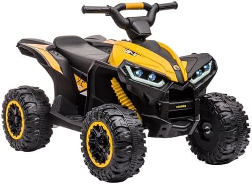 12V Kinderquad Elektroauto für 3+ Jahrealte Kinder mit LED und Musik, 2 Geschwindigkeiten und Hupe, Fernbedienung inklus