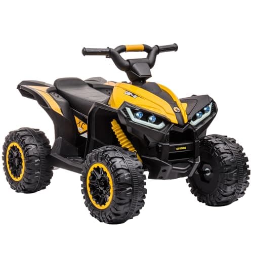 12V Kinderquad Elektroauto für 3+ Jahrealte Kinder mit LED und Musik, 2 Geschwindigkeiten und Hupe, Fernbedienung inklus