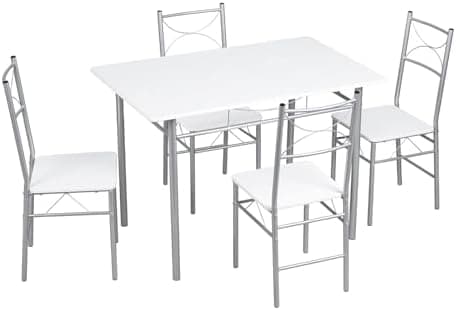 WOLTU Vintage Braun Küchentisch Set für 4 Personen
| WOLTU Vintage Braun Essgruppe Set mit 4 Stühlen
| WOLTU Vintage Br