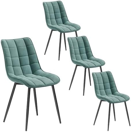 WOLTU Esszimmerstühle 2er Set, gepolstert mit Samt, für Wohn- und Esszimmer, Hochlastige Küchenstühle, Dunkelgrau
