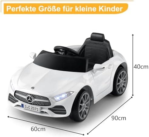 LEADZM Kinder Elektroauto Mercedes Benz CLS 350 - Elektrisch mit MP3, Hupe und LED-Leuchten (CLS Schwarz)