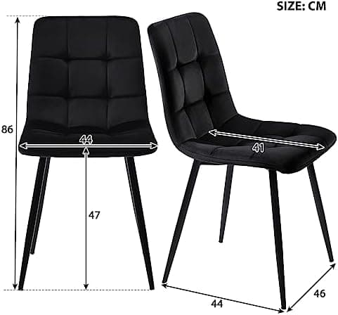 Modern Küchentisch Set 117x68cm mit 4 Schwarzesszimmerstühlen (Schwarz)