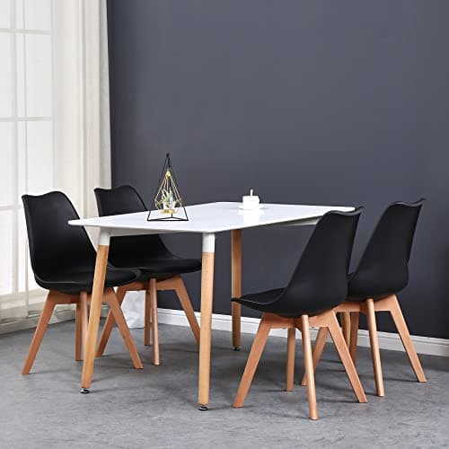 **GrandCA HOME Rechteckiger weißer Esstisch mit beige Stühlen für Esszimmer, Küche und Wohnzimmer**
| **Rechteckiger Gr