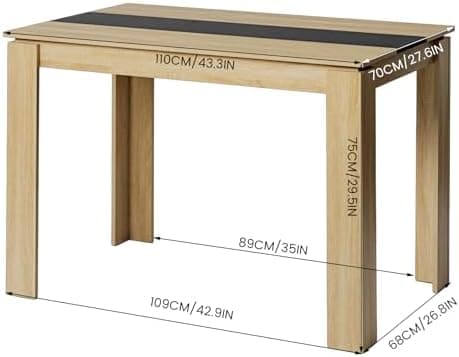 Esszimmergruppe mit 4 Stühlen Esstisch Hochlehner Kunstleder Sitzgruppe für Familie
| 110cm Eiche-Schwarz Tisch + 4 Sch
