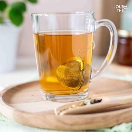 Edelstahl Teefilter mit Kette 2 Stück 4,5 cm Finemaschig für Losen Tee