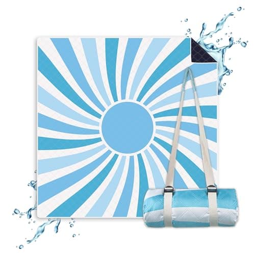 Picknickdecken Sonne - extra große 200x200 cm - waschbare Stranddecke -Outdoor-Decke wasserabweisend
