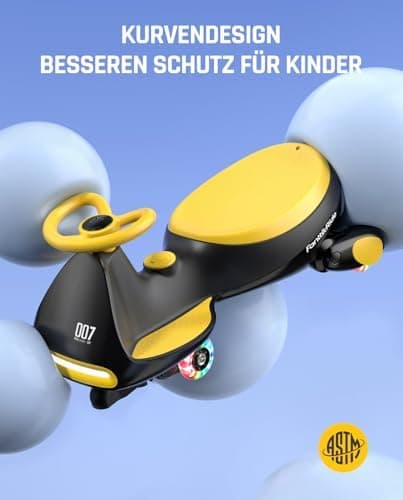 FanttikRide N7 Pro Kinder Elektroauto - Elektrisches Rutschauto für 3-7Jährige - Bluetooth, Pedal, Typ-C Aufladung, Leuc