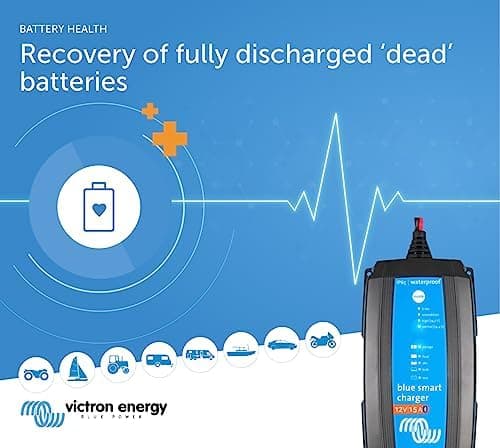 Victron Energy Blue Smart Batterie Ladegerät - Autobatterie Ladegerät - Hocheffizient und einfach zu bedienen - IP65 ges