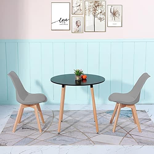 H.J WeDoo Skandinavisches Esszimmer Esstisch Set mit 4 Stühlen Eiscreme-Grün 100cm