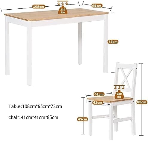 SogesHome Essgruppe Holzwerkstoffe Esszimmer Möbel Set mit 4 Stühlen Schlichtes Design für Esszimmer
SogesHome MDF Essgr