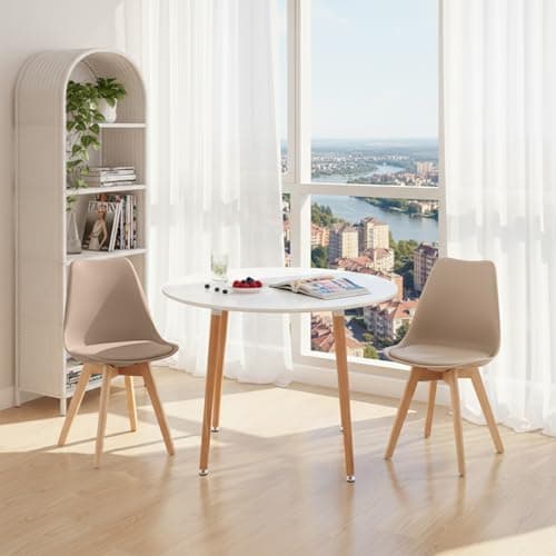 H.J WeDoo Skandinavisches Esszimmer Esstisch Set mit 4 Stühlen Eiscreme-Grün 100cm