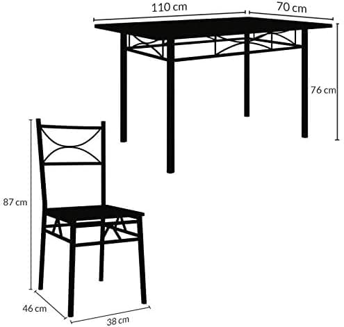 Casaria® Esstisch mit 4 Stühlen Holz 5-TLG Set Industrial Paul Weiß  
Casaria® Industrial Esszimmer Möbel Holz 4 Stühle