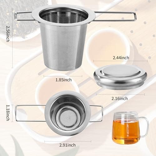 Teesieb Edelstahl 2 Stück Losenteesieb Tasse Filter Klappgriff Deckelóż