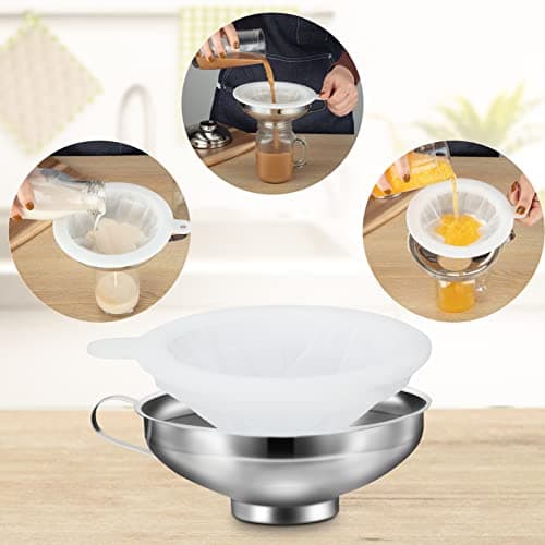 HAUSPROFI Edelstahl Trichterset - 3 Größen für Edles Einmachen - Spülmaschinenfest Küchentrichter Heber & Filter Set